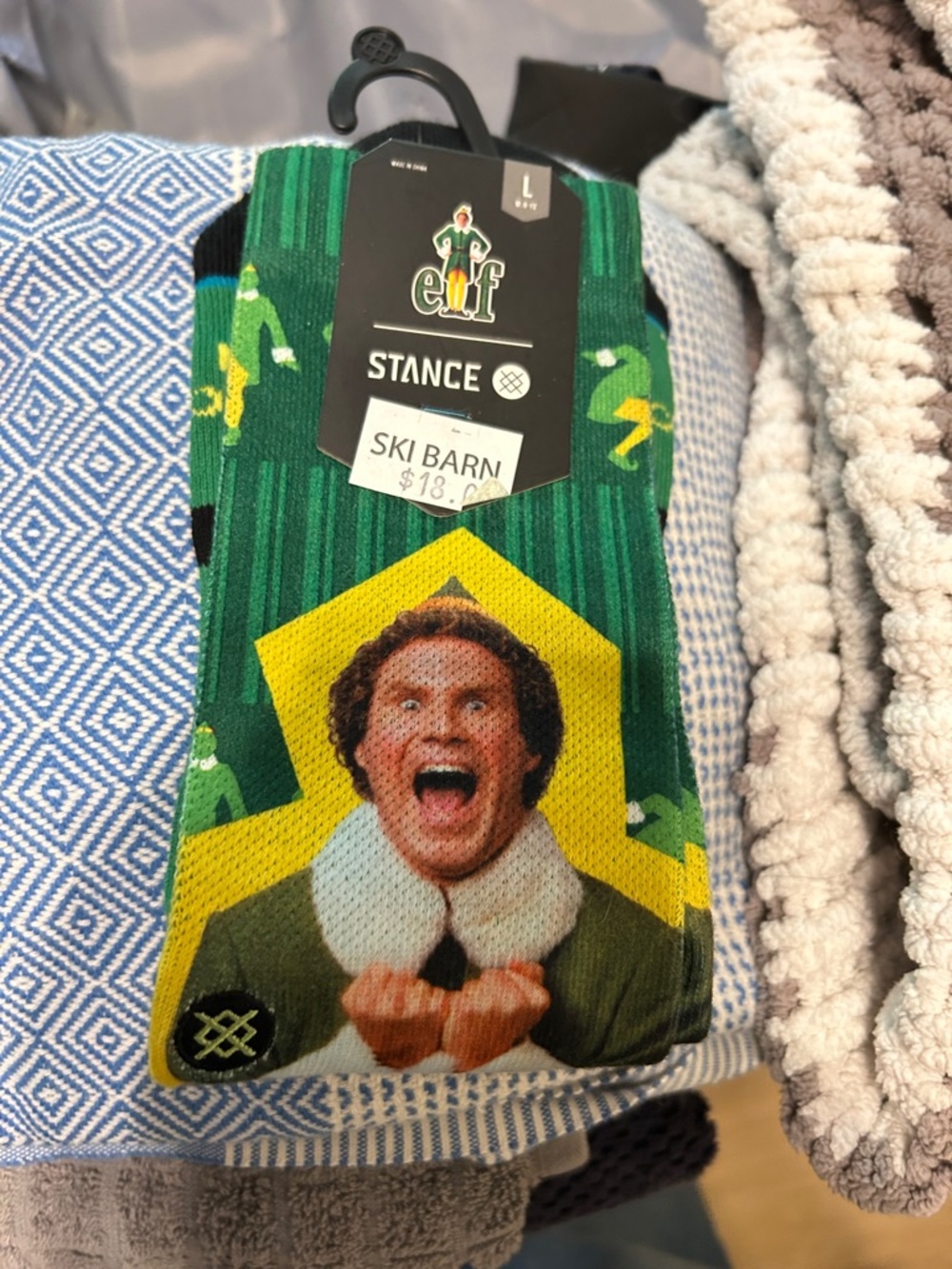 NWT - Stance Green & Yellow Elf Novelty Crew Socks